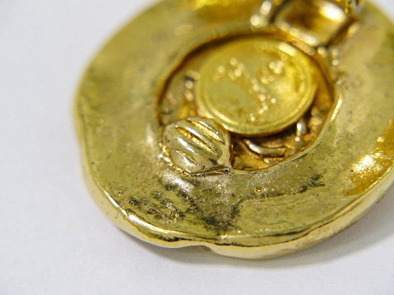 Authentic Chanel Coco Mark Earrings GP Gold Plated Coco Mark Accessories