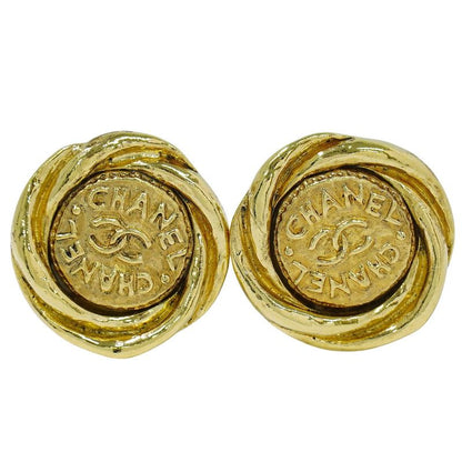 Authentic Chanel Coco Mark Earrings GP Gold Plated Coco Mark Accessories