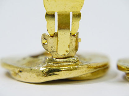 Authentic Chanel Coco Mark Earrings GP Gold Plated Coco Mark Accessories