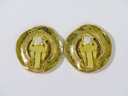 Authentic Chanel Coco Mark Earrings GP Gold Plated Coco Mark Accessories