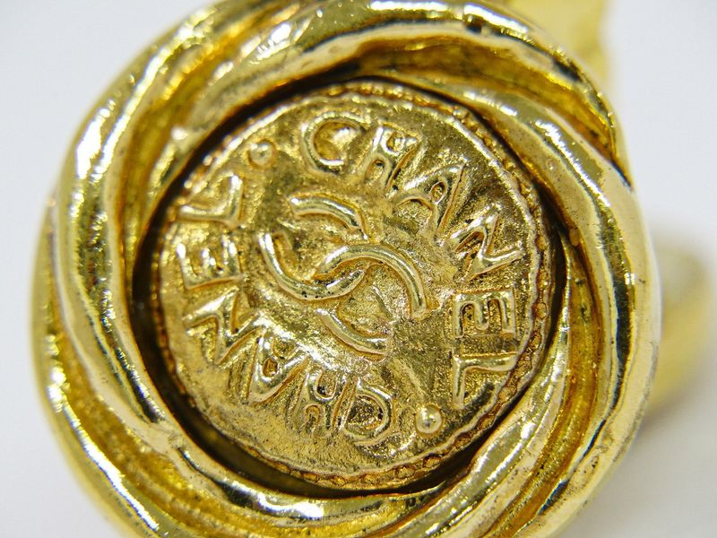 Authentic Chanel Coco Mark Earrings GP Gold Plated Coco Mark Accessories