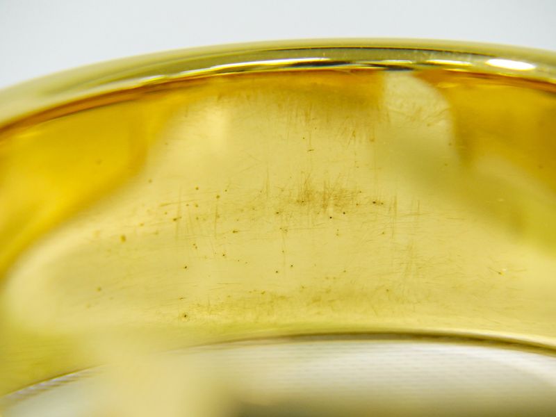 Authentic Hermes Emile GM Bangle Bracelet Cloisonne GP Gold Plated Green Email