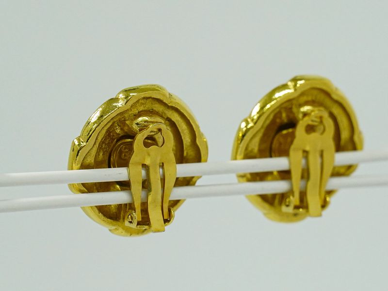 Authentic Chanel Coco Mark Earrings GP Gold Plated Coco Mark Accessories