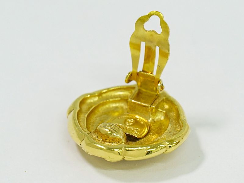 Authentic Chanel Coco Mark Earrings GP Gold Plated Coco Mark Accessories