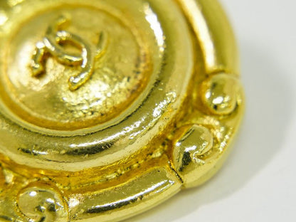 Authentic Chanel Coco Mark Earrings GP Gold Plated Coco Mark Accessories