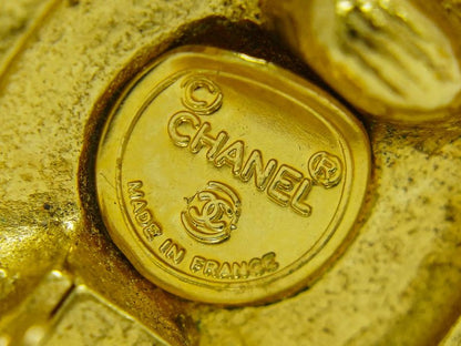 Authentic Chanel Coco Mark Earrings GP Gold Plated Coco Mark Accessories