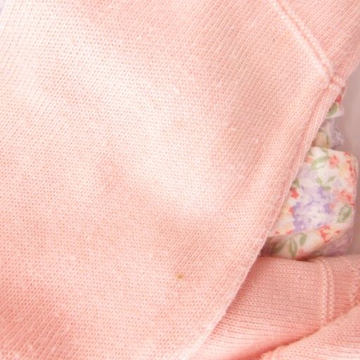 Celine 2-piece Set Romper Cardigan 70 80 Long Sleeves Floral Pink AE - GY14