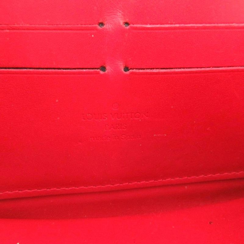 Louis Vuitton Monogram Vernis Zippy Wallet Long Wallet Red M91732 FF