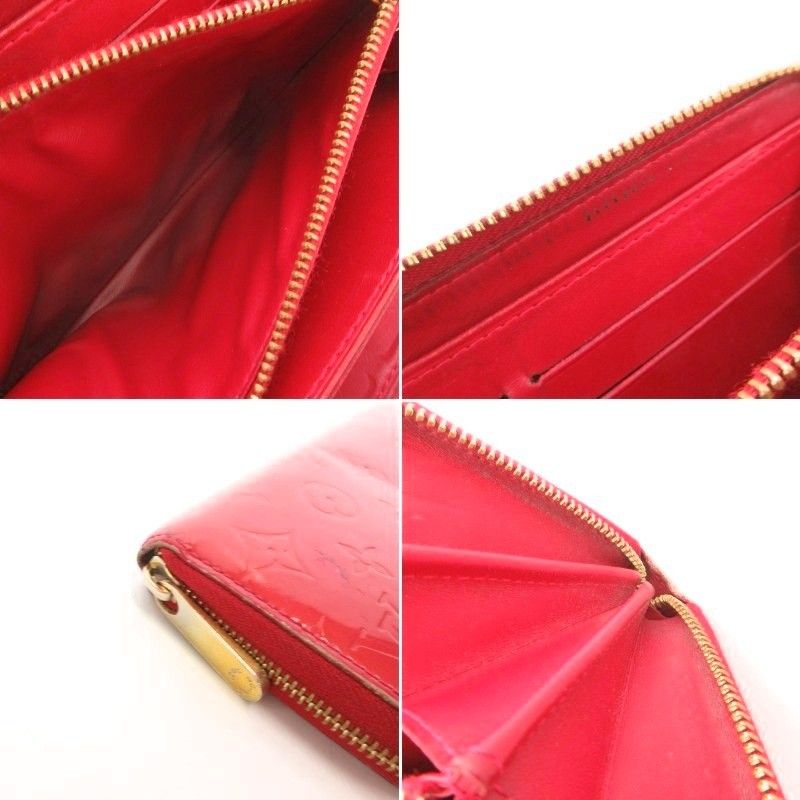 Louis Vuitton Monogram Vernis Zippy Wallet Long Wallet Red M91732 FF