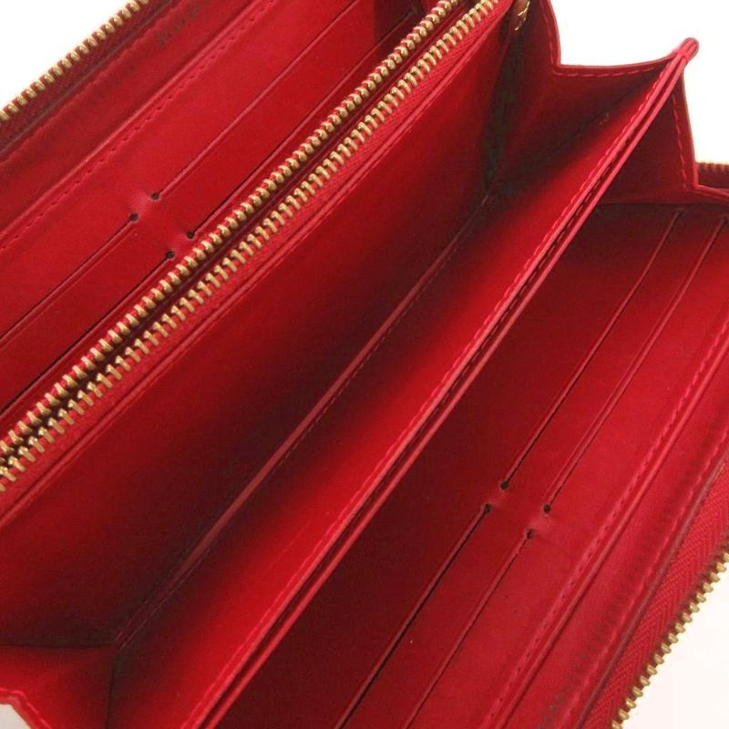 Louis Vuitton Monogram Vernis Zippy Wallet Long Wallet Red M91732 FF