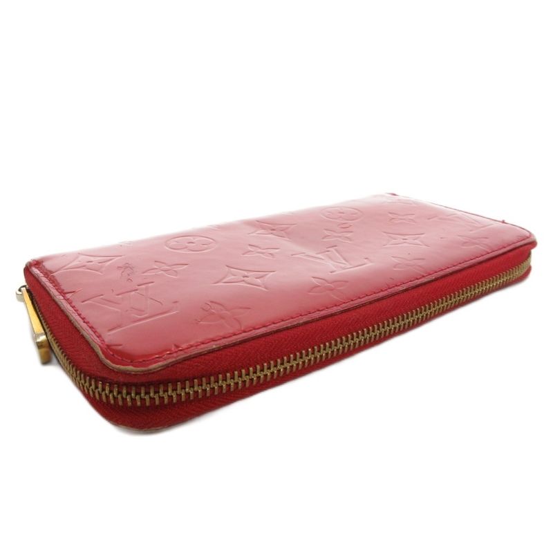 Louis Vuitton Monogram Vernis Zippy Wallet Long Wallet Red M91732 FF