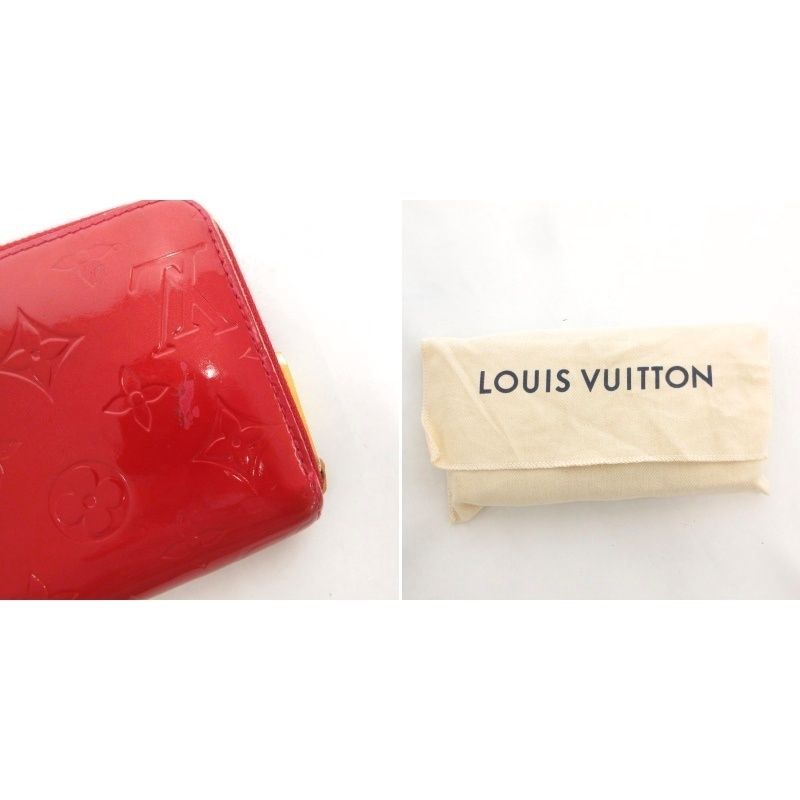 Louis Vuitton Monogram Vernis Zippy Wallet Long Wallet Red M91732 FF