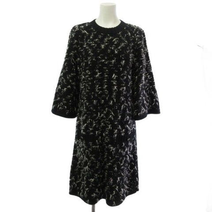 Chanel P52503k06806 Wool Cashmere Knit Dress Knee Length 7/4 Length Sleeves