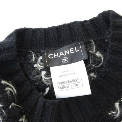 Chanel P52503k06806 Wool Cashmere Knit Dress Knee Length 7/4 Length Sleeves