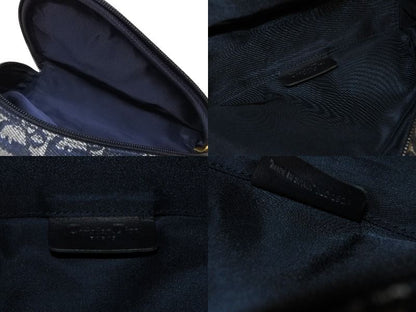 Dior Saddle Pouch Trotter Pattern Canvas Leather Navy Gold — view 7