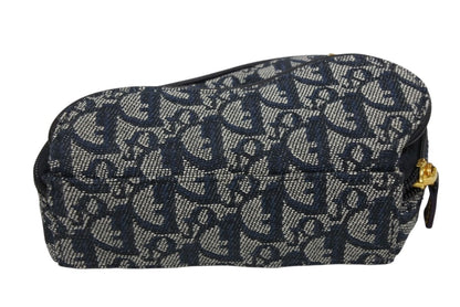 Dior Saddle Pouch Trotter Pattern Canvas Leather Navy Gold — view 5
