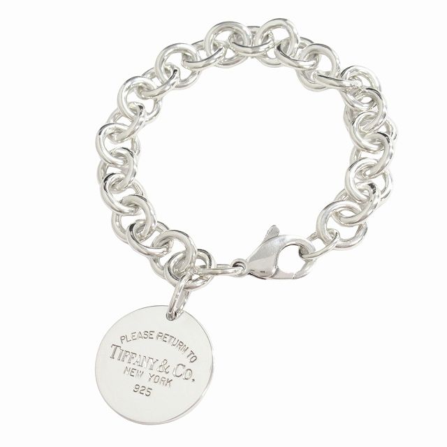 Polished New Tiffany & Co Tiffany & CO Return To Round Bracelet Chain Bangle