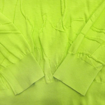 Hermes Horse Jacquard Crewneck Knit Sweater Cotton Horse 2021 L Lime Green Men's