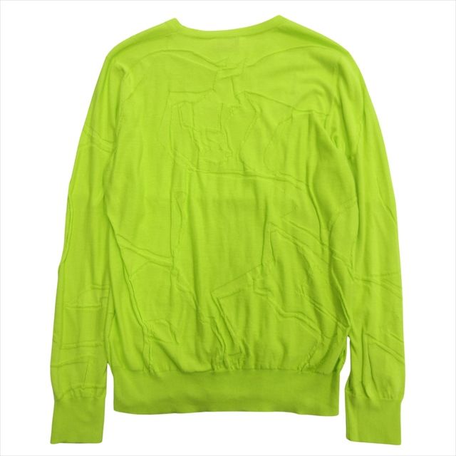 Hermes Horse Jacquard Crewneck Knit Sweater Cotton Horse 2021 L Lime Green Men's
