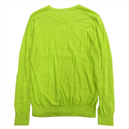 Hermes Horse Jacquard Crewneck Knit Sweater Cotton Horse 2021 L Lime Green Men's