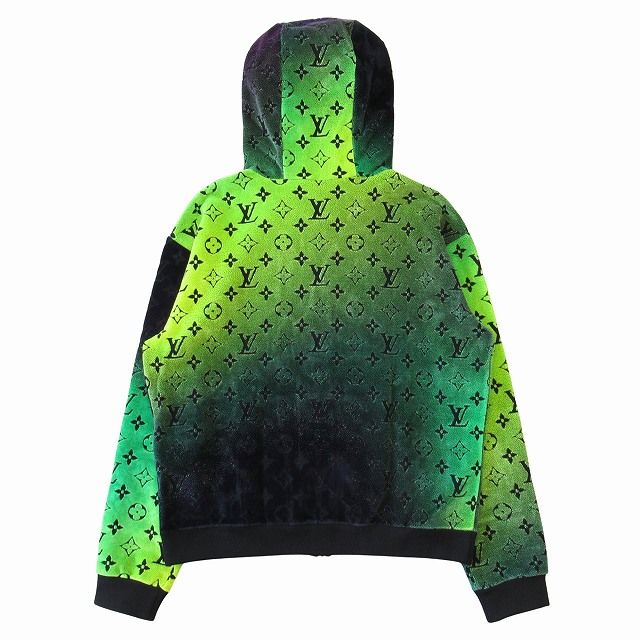 Unused 24SS Louis Vuitton Monogram Velvet Zip Up Hoodie Jacket Blouson Gradient