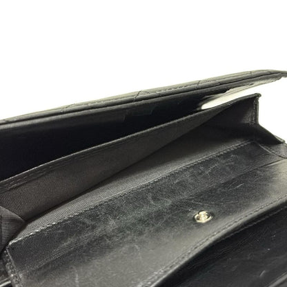 Chanel Long Wallet Matelasse A31506 Black Silver Hardware Lambskin