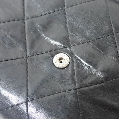 Chanel Long Wallet Matelasse A31506 Black Silver Hardware Lambskin