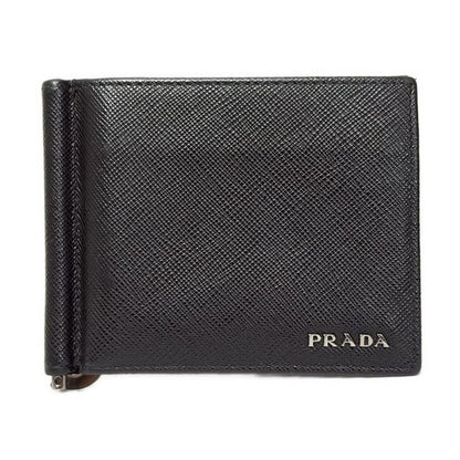 Prada Wallet - Black Leather With Money Clip