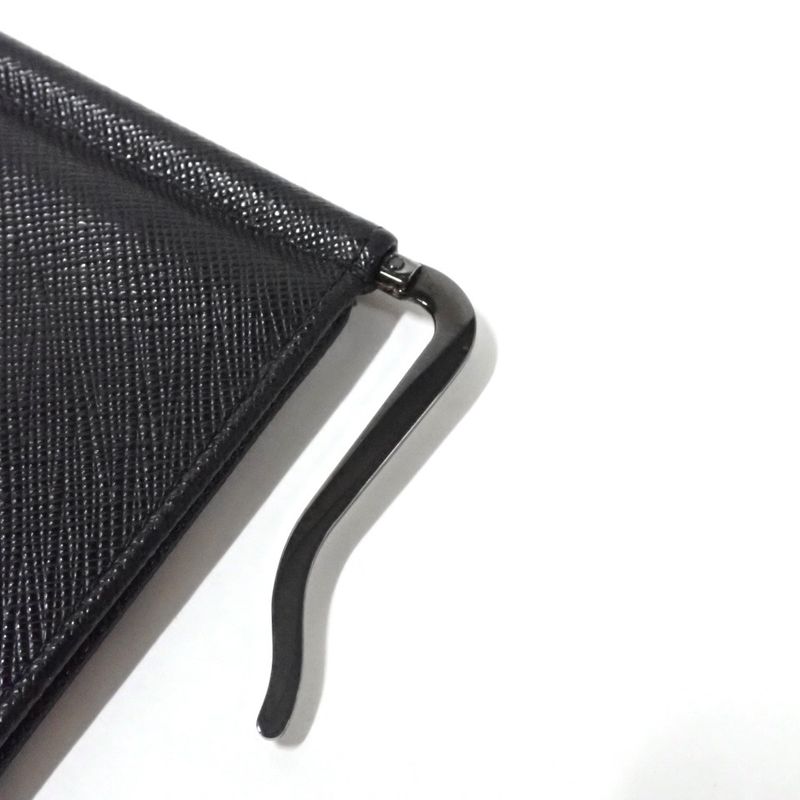 Prada Wallet - Black Leather With Money Clip