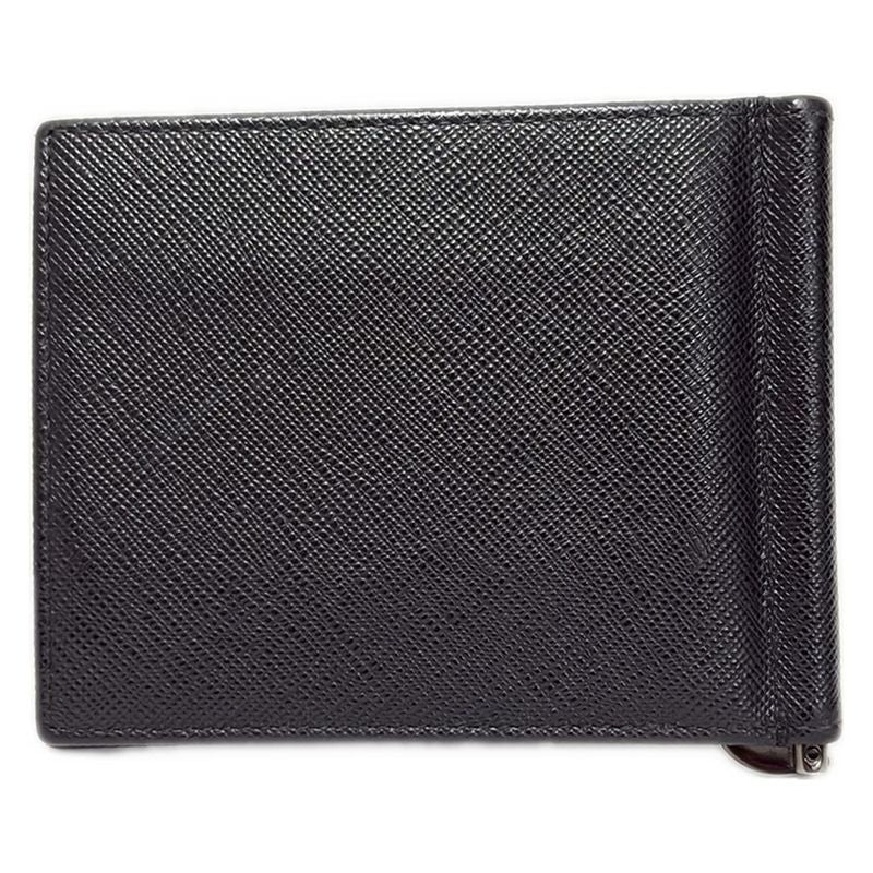 Prada Wallet - Black Leather With Money Clip