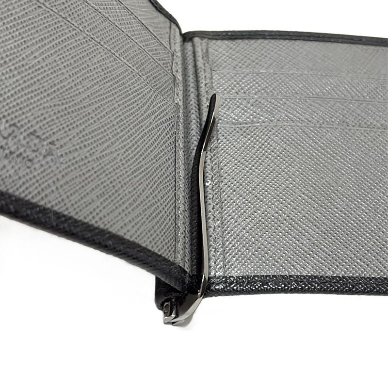 Prada Wallet - Black Leather With Money Clip