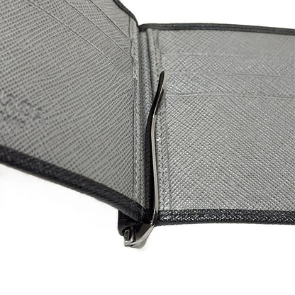 Prada Wallet - Black Leather With Money Clip