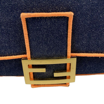 Fendi Handbag Baguette Large 8br771 Navy And Orange