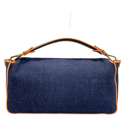 Fendi Handbag Baguette Large 8br771 Navy And Orange