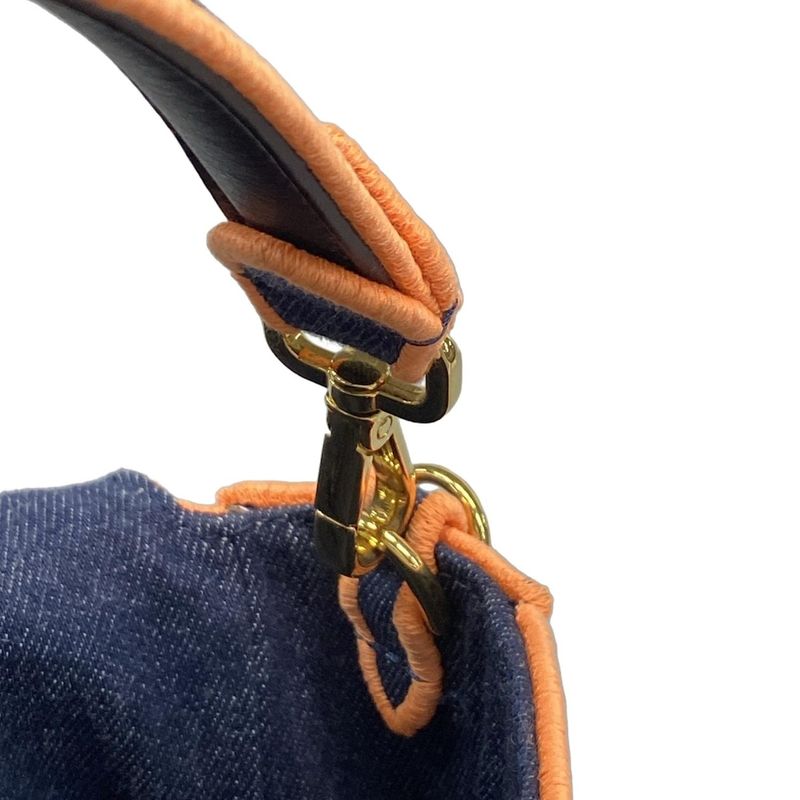 Fendi Handbag Baguette Large 8br771 Navy And Orange