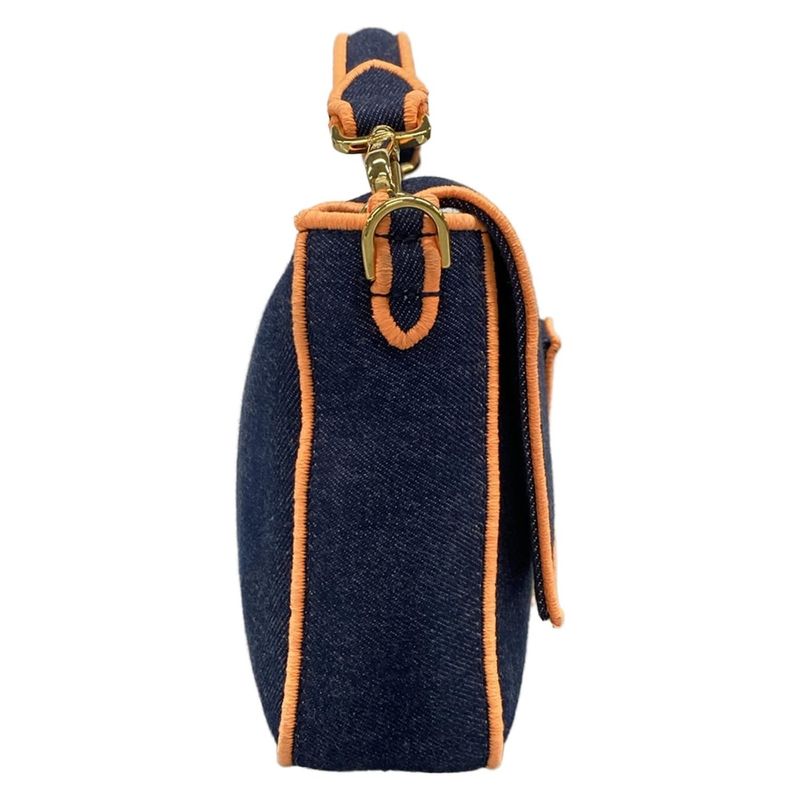 Fendi Handbag Baguette Large 8br771 Navy And Orange