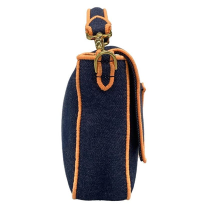 Fendi Handbag Baguette Large 8br771 Navy And Orange