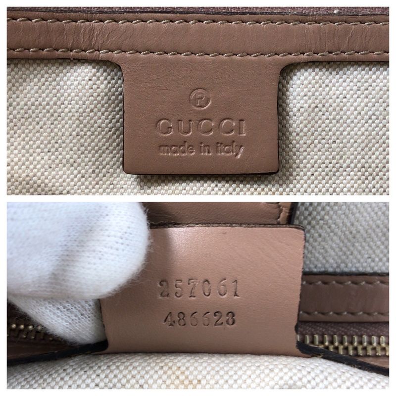 Gucci Mayfair Beige Pink GG Canvas Leather 257061 Tote Bag Shoulder Bag Women