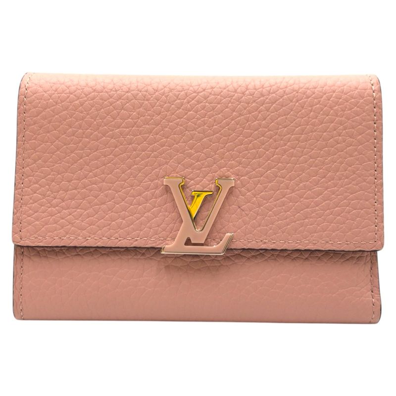 Louis Vuitton Taurillon Portefeuille Capucines Pink Magnolia Trifold Compact