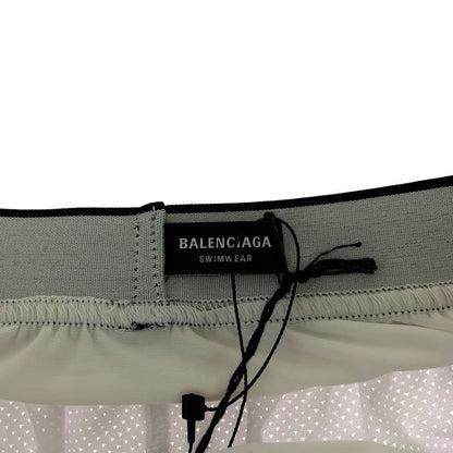 Balenciaga Logo Mesh Size S White Black Polyester 698317 4c0b4 Half Pants