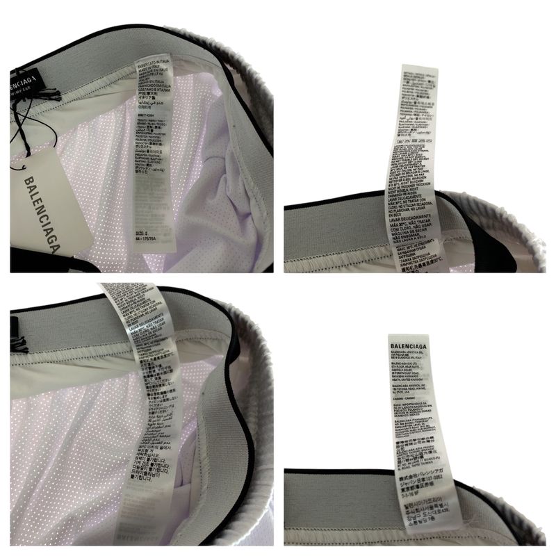 Balenciaga Logo Mesh Size S White Black Polyester 698317 4c0b4 Half Pants