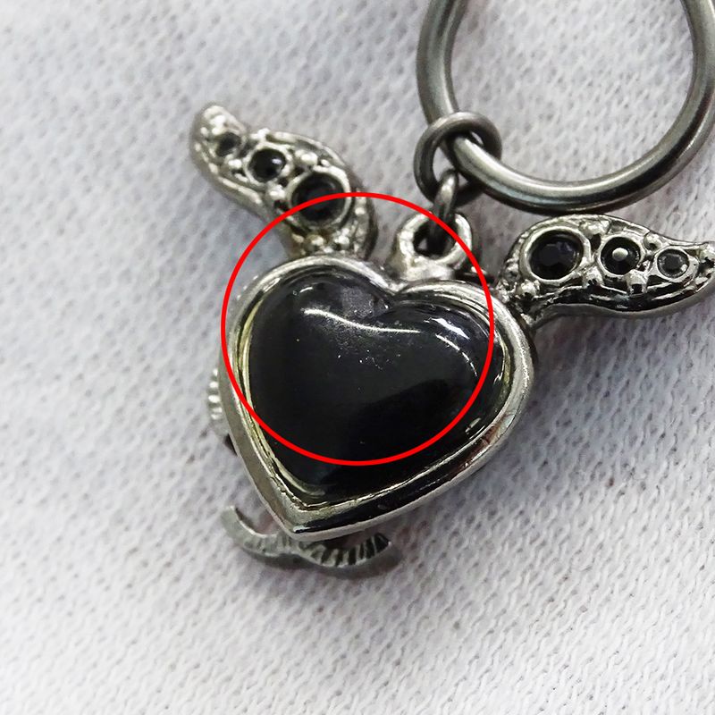 Chanel Earrings Women's Brand Rhinestone Silver Black Heart Coco Mark Stylish