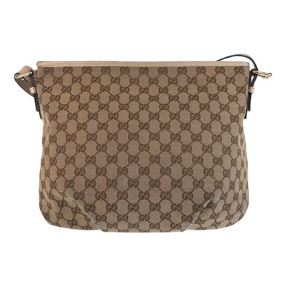 Gucci Beige Ivory Gold Hardware GG Canvas Leather 388930 Shoulder Bag Messenger