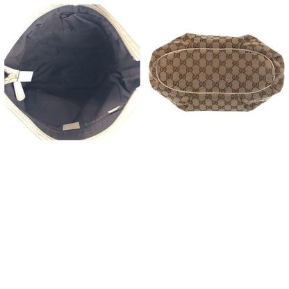 Gucci Beige Ivory Gold Hardware GG Canvas Leather 388930 Shoulder Bag Messenger