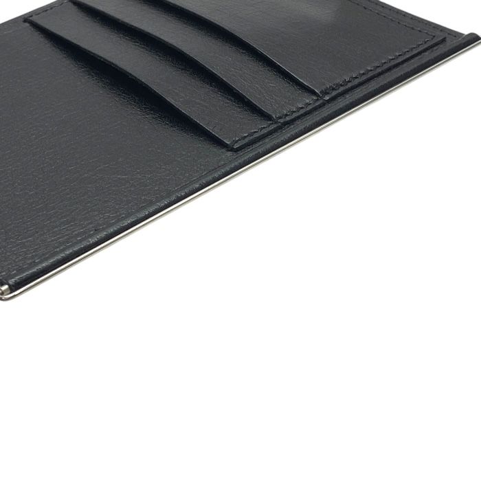 Hermes Card Case Business Card Holder Pass Case Compact Leather Black F