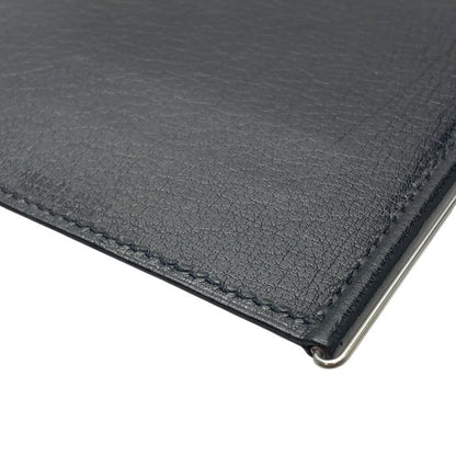 Hermes Card Case Business Card Holder Pass Case Compact Leather Black F