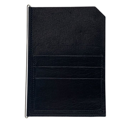 Hermes Card Case Business Card Holder Pass Case Compact Leather Black F