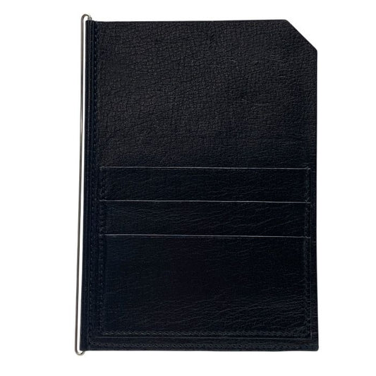 Hermes Card Case Business Card Holder Pass Case Compact Leather Black F