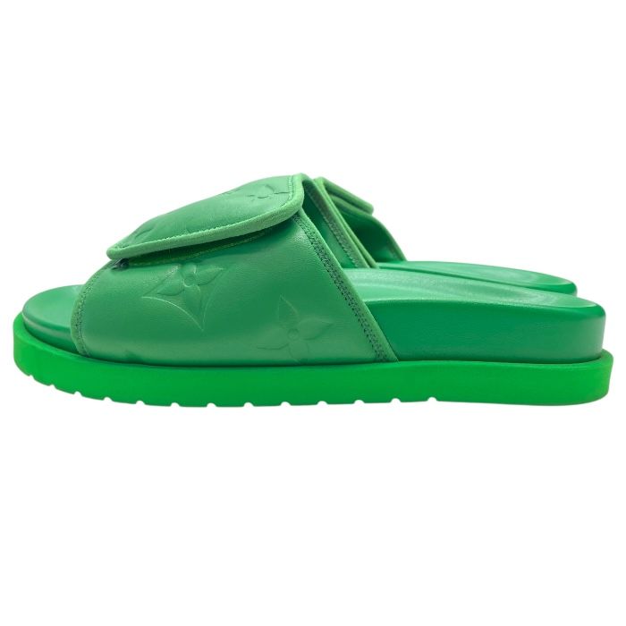 Louis Vuitton Fd0252 Miami Line Slides Sandals Mules Monogram LV Logo Embossed