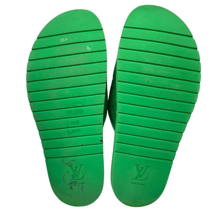 Louis Vuitton Fd0252 Miami Line Slides Sandals Mules Monogram LV Logo Embossed
